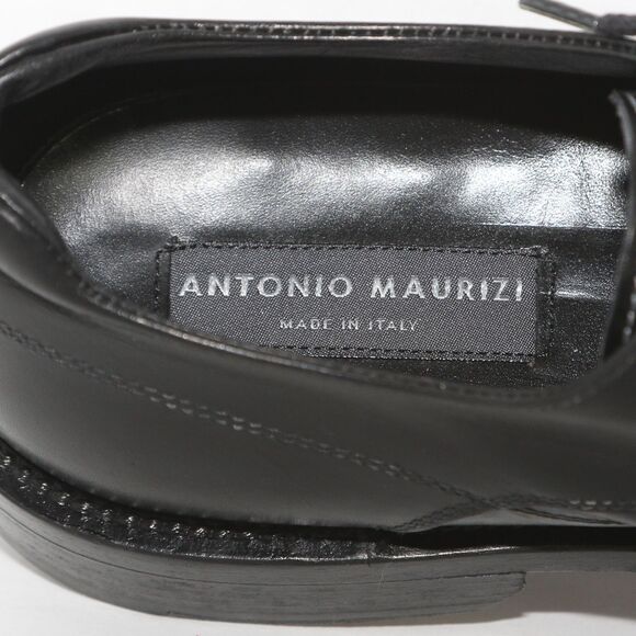 ANTONIO MAURIZI Shoes Mens 10 EU 43 Dress Black Leather Square Toe Formal Oxford main image 7